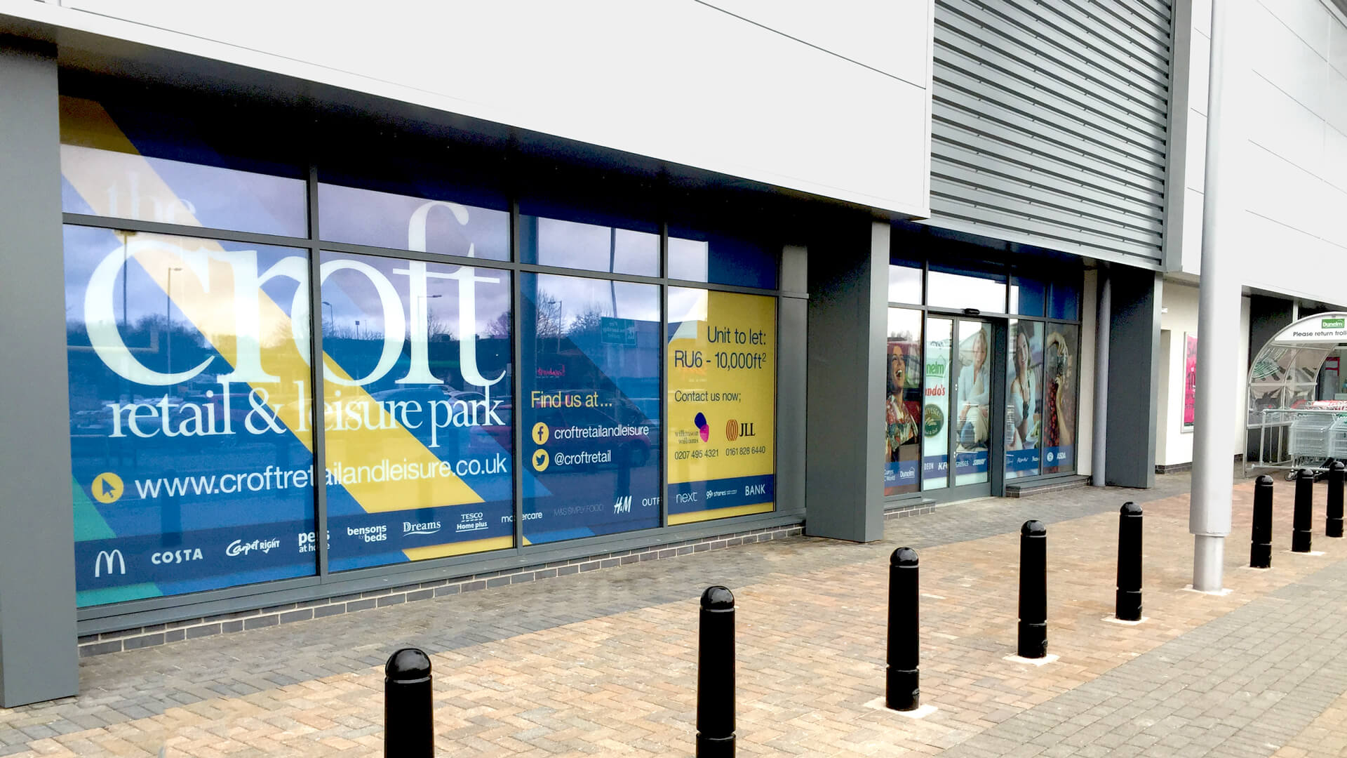 Croft Retail & Leisure Park Hoarding Design & Window Vinyls